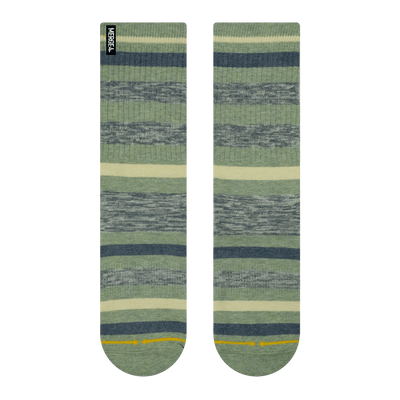 striped socks, green shades, beige, blue, knit style stripes.