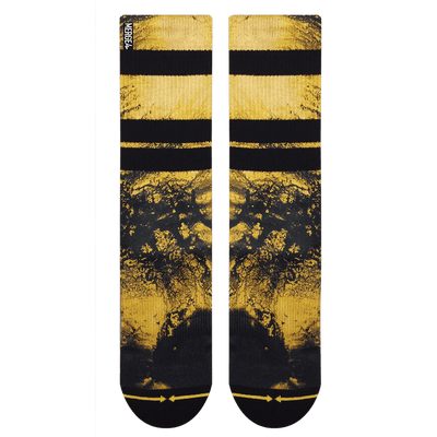 tentacles collection, yellow, gold, expertly crafter, crew socks, cool unisex socks.