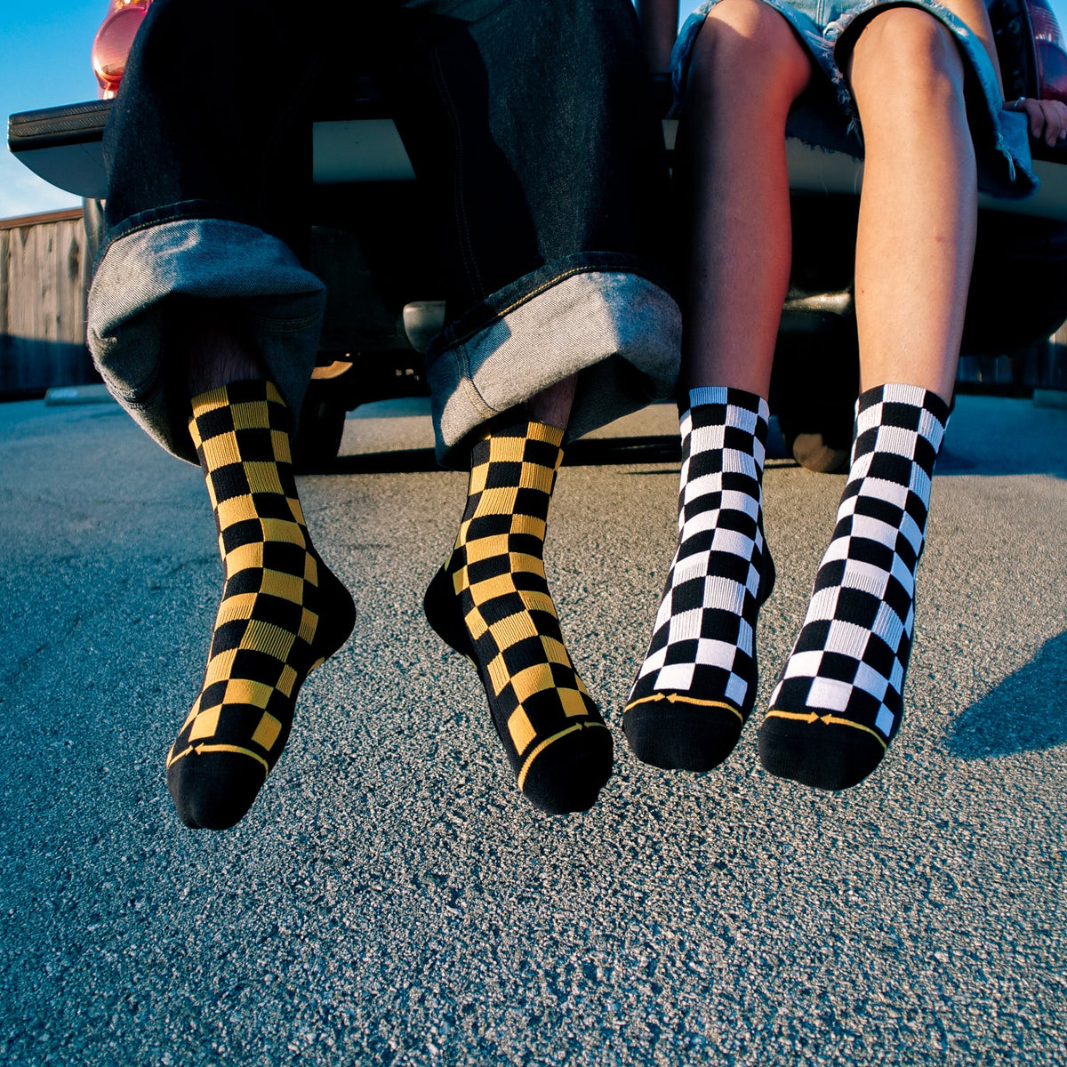 Quarter Crew Checkered 2-Pack | Unisex Quarter Crew Socks | MERGE4