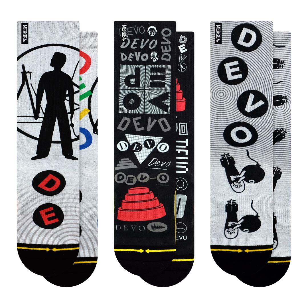 MERGE4 KISS Faces Crew Socks - Officially Licensed Rock Band Socks For Men & Women