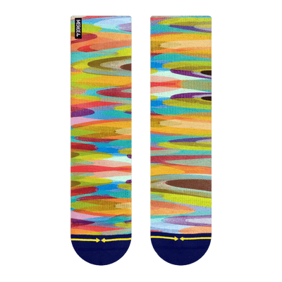 wavy socks, crazy cool, purple, white, red, green, blue, abstract, painting, painted, 