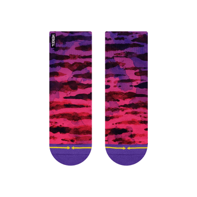 Water color, quarter crew, pattern, running, hiking, exercise, black, blue, purple, moisture wicking, active, lifestyle, red, purple, black,