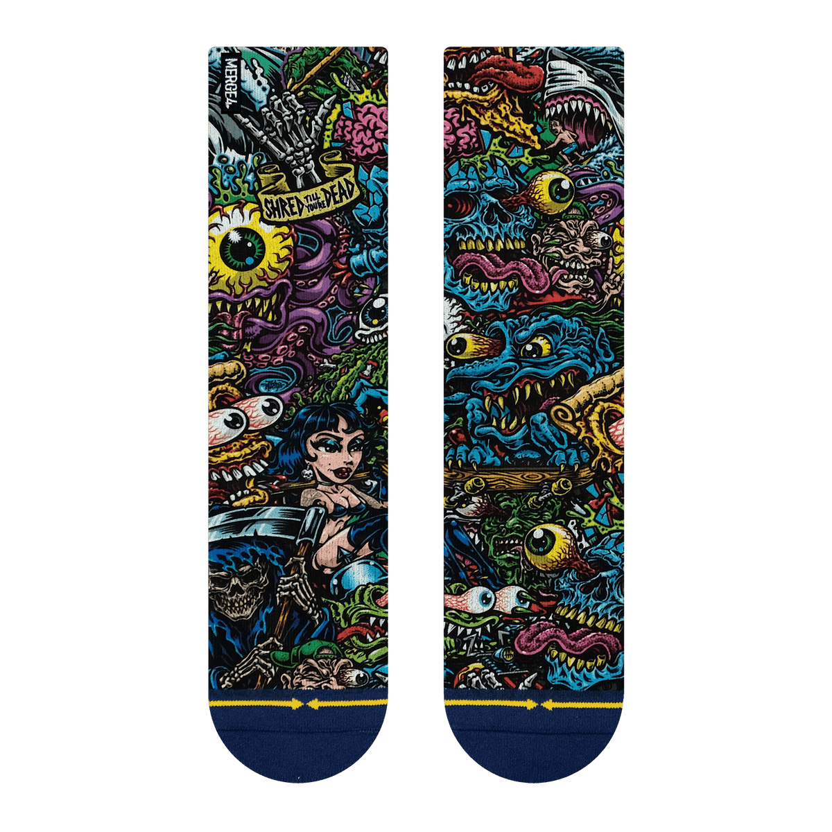 Jam Packed Crew Socks With Art By Jimbo Phillips