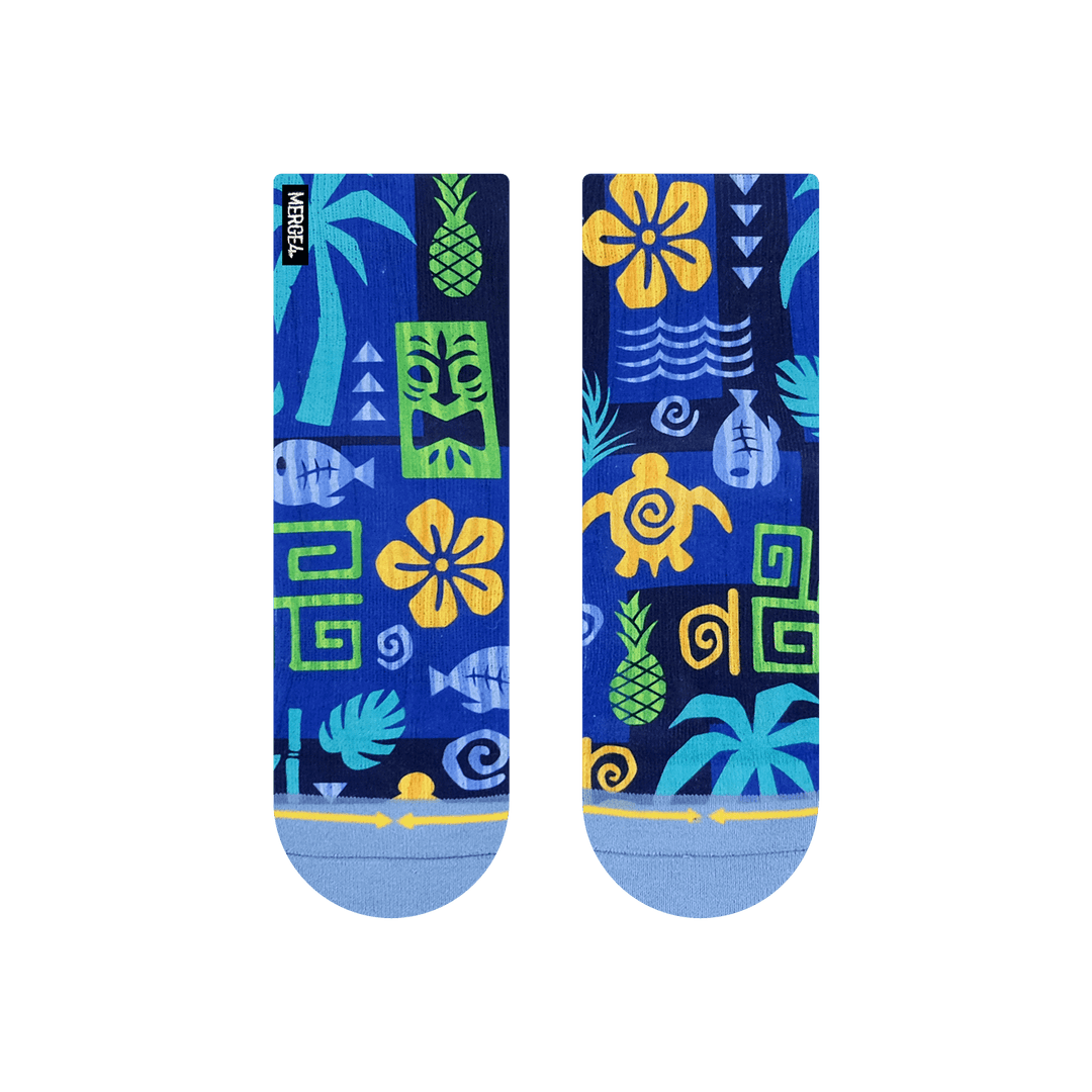 MERGE4 Aloha Ahiahi | Unisex Quarter Crew Socks | MERGE4