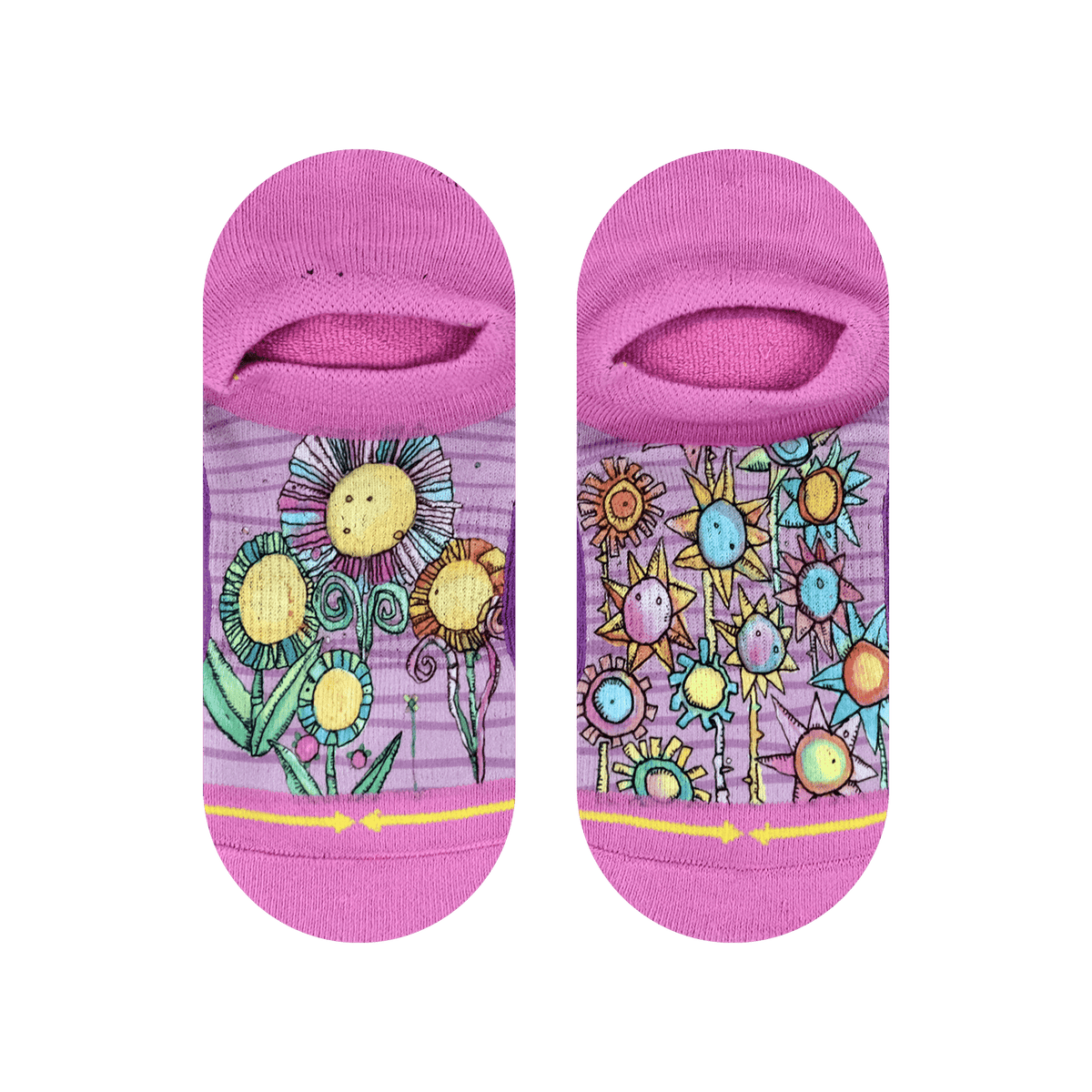 Floral No Show Sock With Art By Bad Otis Link