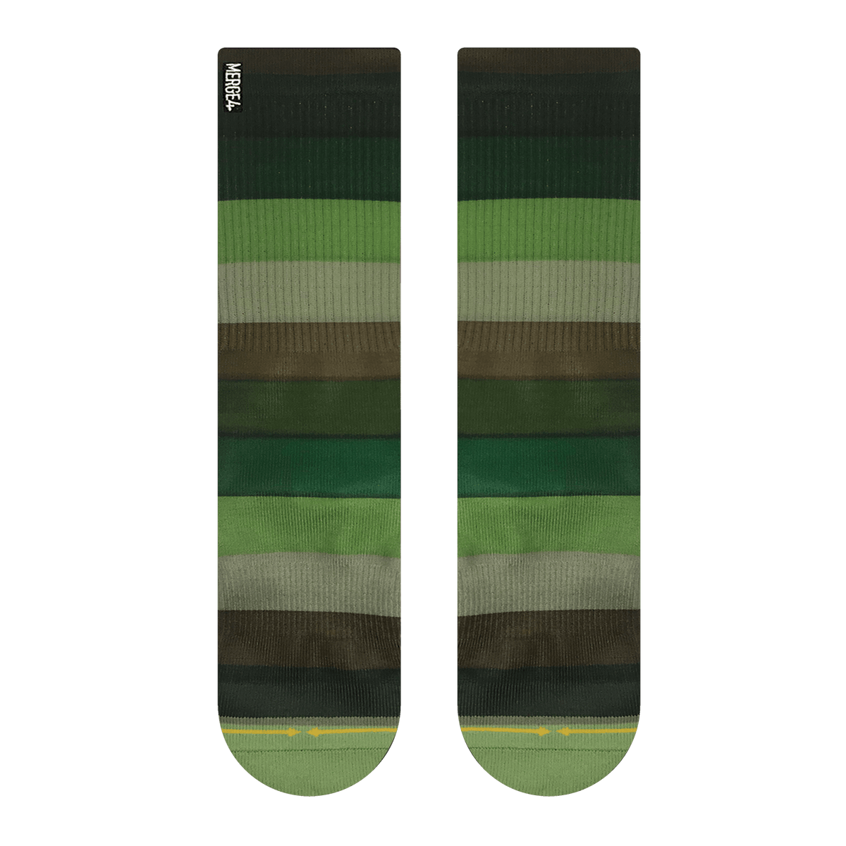 Green Stripes Crew Socks