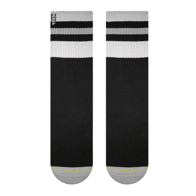 black sock, white stripes, grey stripes, haven, classic.