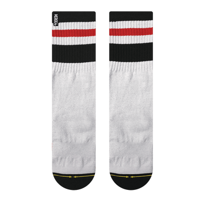 BMX and skate socks, black stripes, red stripes, white stripes, black toes, white sock 