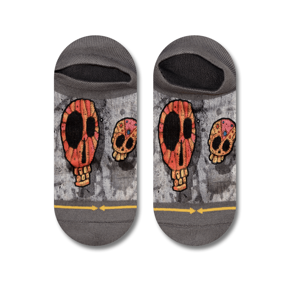 Candy Skulls No Show Socks With Art By Bad Otis Link