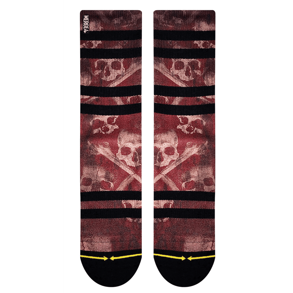 Skulls Burgundy Crew Socks